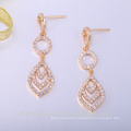 2018 vente chaude CZ zircon cristal boucles d&#39;oreilles en pierre plaqué or mode boucle d&#39;oreille